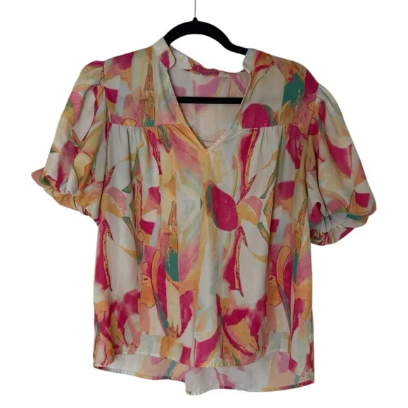 Flying Tomato Multicolor Abstract Blouse - Picture 2 of 4